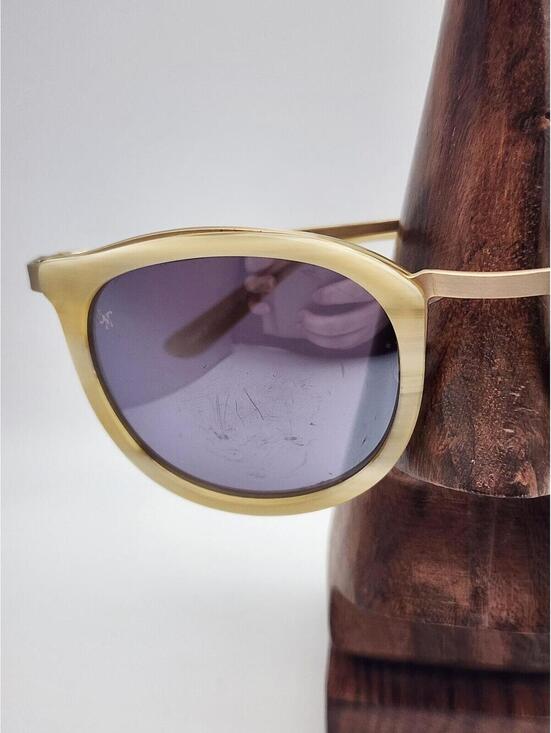 Smoke X Mirrors Shout Cream Frame Sunglasses with Purple Lenses